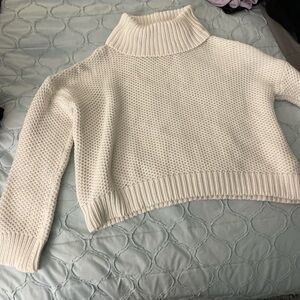 Women's White Turtleneck Sweater